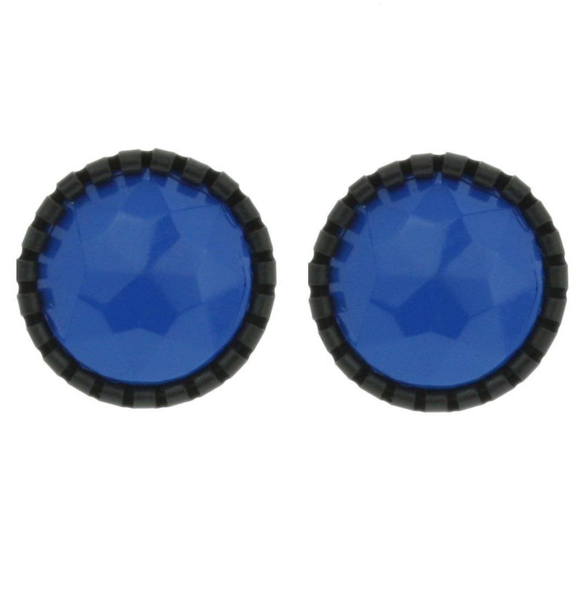 Behave - Oorstekers dames - Blauw kunststof retro - Tijdloze stijl