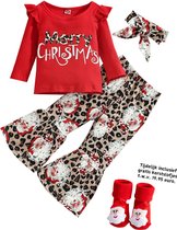 Kiddos 3-Delige Kerst Outfit - Top, Haarband en Flared Legging - Meisjes - 98