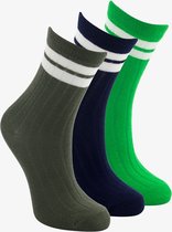 3 paar kinder sokken groen/zwart - Maat 31/34
