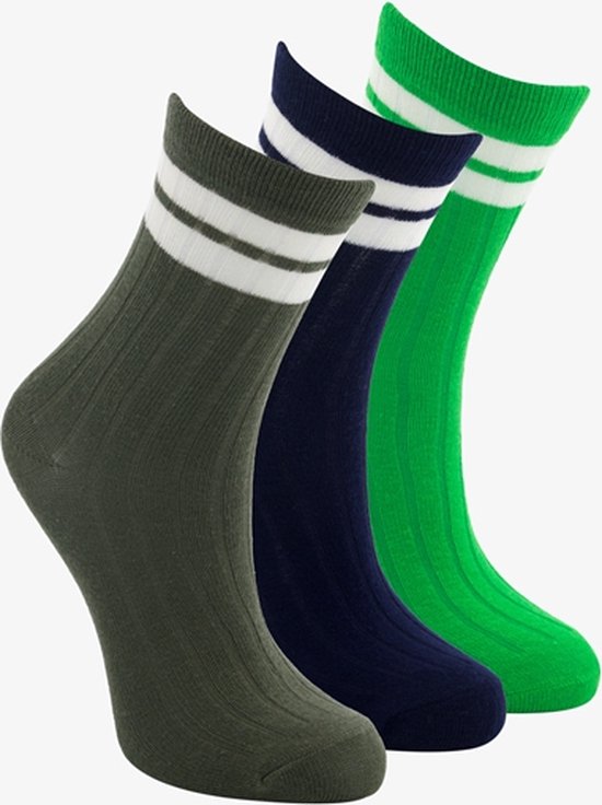 3 paar kinder sokken groen/zwart