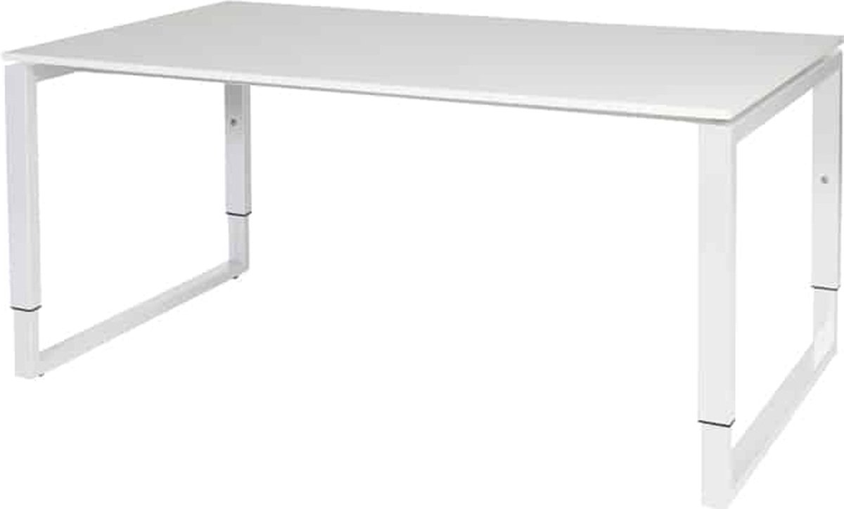 Verstelbaar Bureau - Domino Plus 160x90 grijs - wit frame