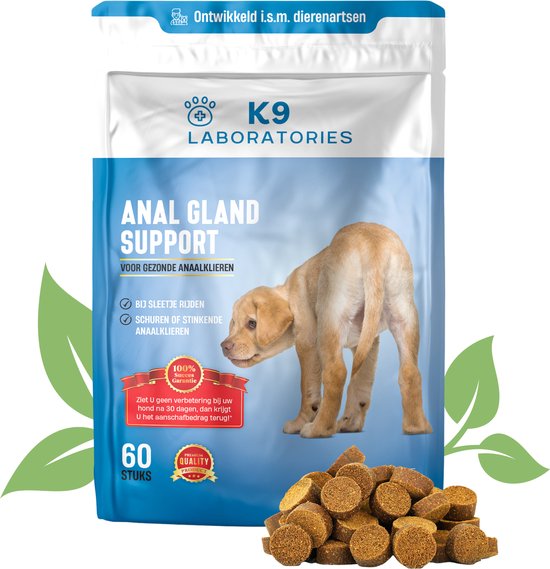 K9 Laboratories Anal gland hond - Supplement - 60 stuks - Bij sleetje rijden en verstopte anaalklieren - ontstoken anaal klieren bij honden