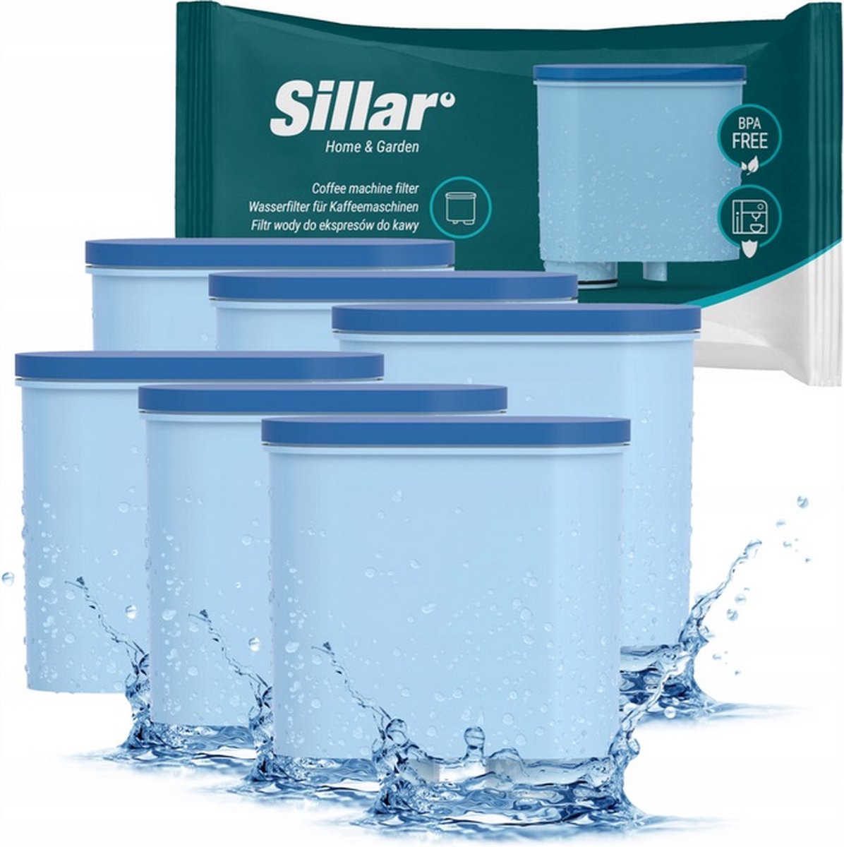 Filtre à eau Sillar AquaClean pour Philips et Saeco CA6903 - 6