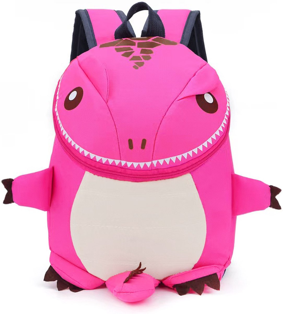 KIMU® Rugtas Dino Roze - Kleine Rugzak Dinosaurus Monster Tas - Rugtasje Veilige Schooltas Kinderen Kindertas Kinder Gymtas Kind Meisje Meisjestas Festival