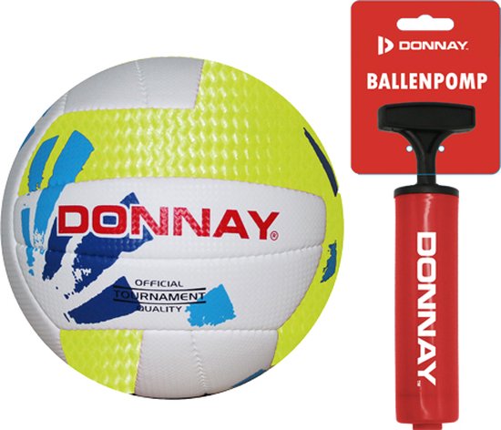 Donnay Beach volleybal - Wit/Lime (1383) - one size - Gratis pomp