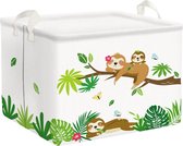 Cute Sloth Animals Storage Basket Children Waterproof Rectangular Fabric Shelf Baskets White Clothes Toy Kids Storage Box 40 x 30 x 30 cm