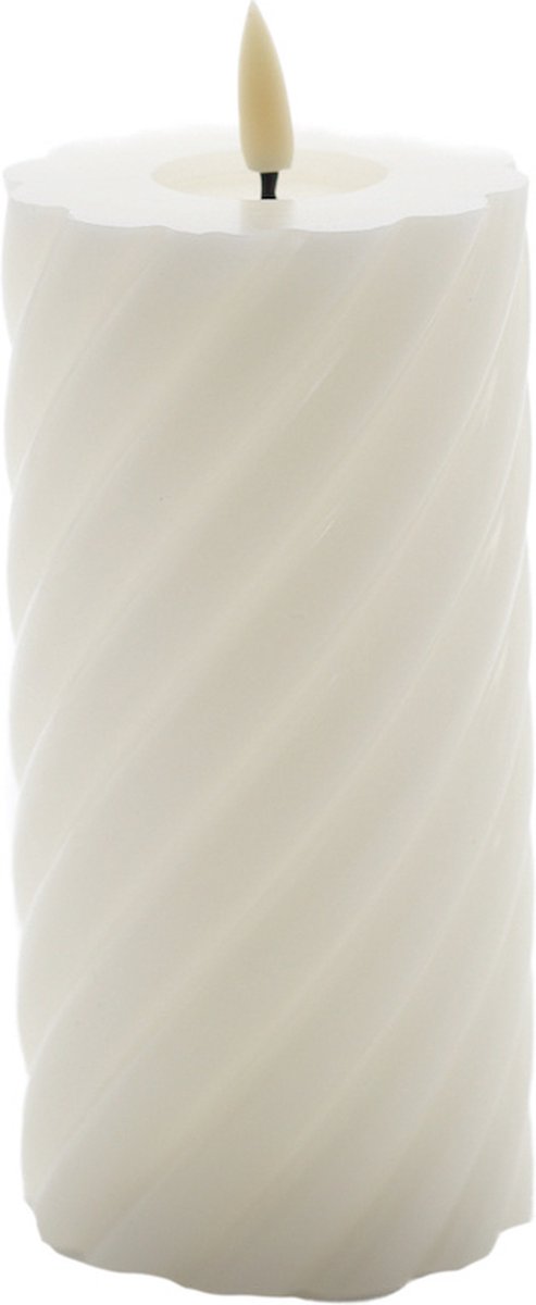 Mansion atmosphere swirl led kaars ivoor 15x7,5cm v2