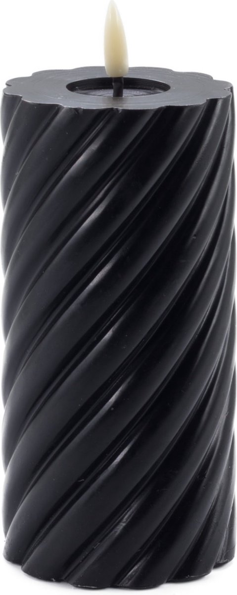 Mansion atmosphere swirl led kaars zwart 15x7,5cm