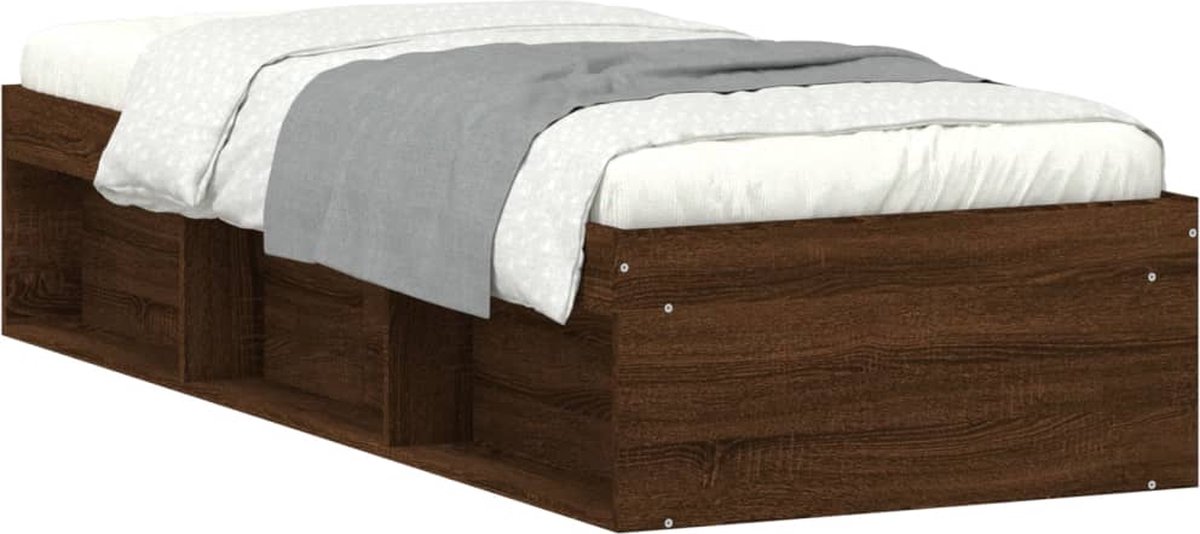 vidaXL - Bedframe - bruin - eikenkleur - 75x190 - cm