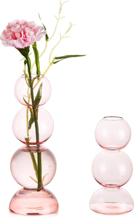 Hewory 6 stuks knopvaas, helder glazen mini-vaas voor bloemen en tafeldecoratie, bruiloft en esthetische woonkamer Hewory 6 stuks knopvaas, helder glazen mini-vaas voor bloemen en tafeldecoratie, bruiloft en esthetische woonkamer