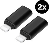 Lot de 2 | Adaptateur Staza® Lightning vers USB-C - Design en aluminium - Convertisseur USB C (femelle) vers Apple Lightning (Male) - Prend en charge une charge rapide de 2,4 A et un transfert de données de 480 Mbps