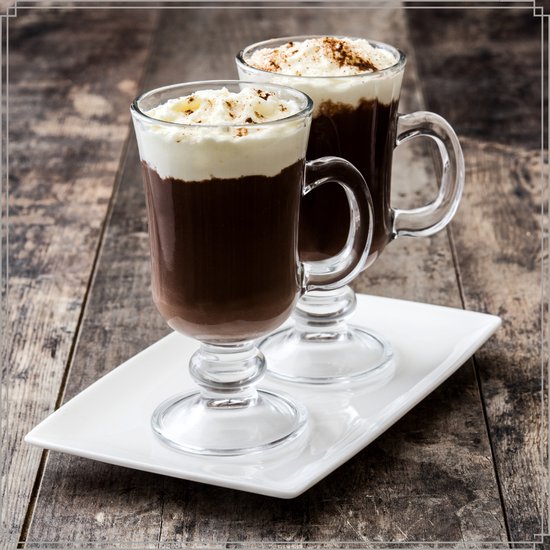 OTIX Irish Coffee glazen - Latte macchiato - Koffietassen - 4 stuks - 240ml - Koffiekopjes - Met oor - Cappuccino glazen