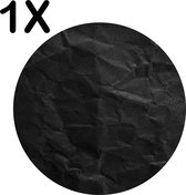 BWK Luxe Ronde Placemat - Afbeelding van Zwart Gekreukt Papier - Set van 1 Placemats - 40x40 cm - 2 mm dik Vinyl - Anti Slip - Afneembaar
