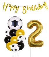 Cijfer Ballon 2 | Snoes Champions Voetbal Plus - Ballonnen Pakket | Goud en Zwart