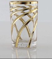 Waterglazen - Set van 12 stuks - 16CL - Waterglas - Drinkglazen - Luxe waterglazen - Gouden design