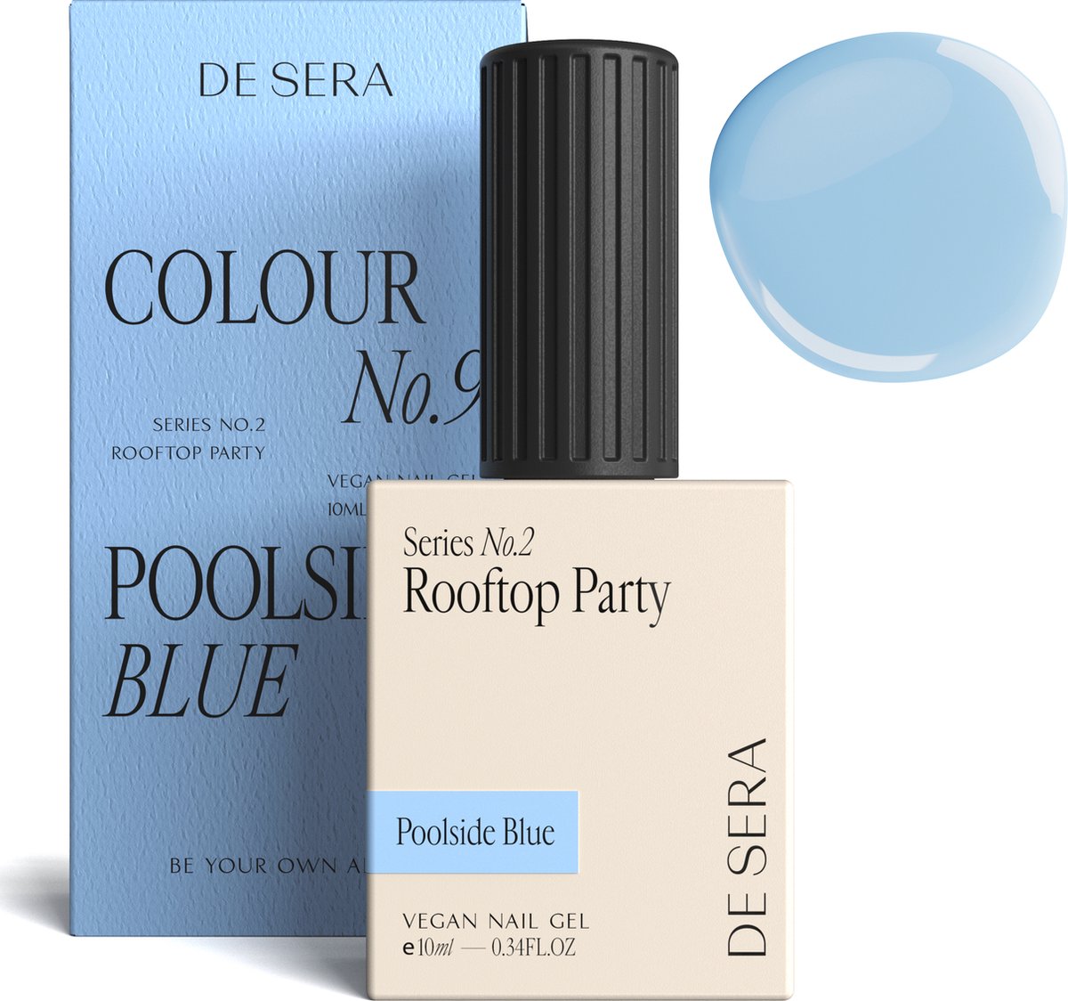 De Sera Gellak - Pastel Blauwe Gel Nagellak - Blauw - 10ML - Colour No. 9 Poolside Blue