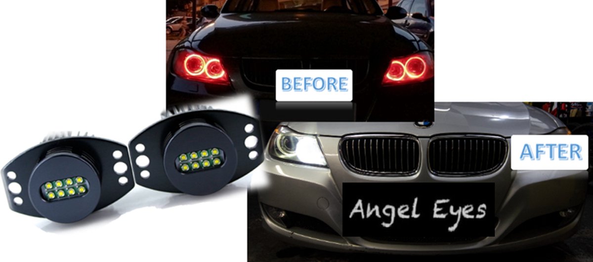 Bmw Angel Eyes LED Bulb Wit met Xenon 80 Watt BMW E90, E91, 3 Serie Bmw koplampen bulbs