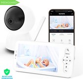 Babyfoon MB5 - Babyfoon avec caméra et application - Baby Monitor - Affichage de la température - Écran HD - Image Babyphone WiFi - Wit 2023