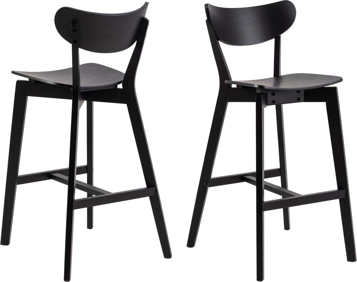 Giga Living Barkruk Maughold Mat Zwart Eiken Veneer - Giga Living