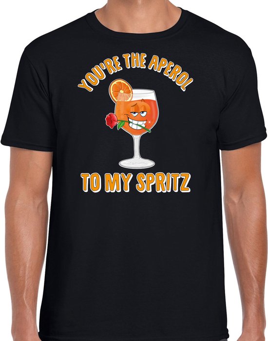 Bellatio Decorations T-shirt après ski homme - aperol to my spritz - noir - après ski/sports d'hiver L