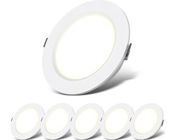 B.K.Licht - Inbouwspots badkamer - led badkamerverlichting - 6 Stuks - 6W - 510Lm - 3.000K - IP44 - Ø11.7cm
