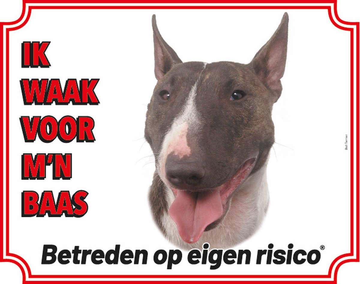 Bol.com Bull Terrier Waakbord - Ik waak voor mijn baas aanbieding