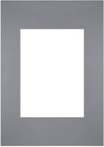 Passe-Partout Fotomaat 13x18 cm - Lijstmaat 21x29,7 cm - Grijs - Museumkarton - Fotolijst niet inbegrepen