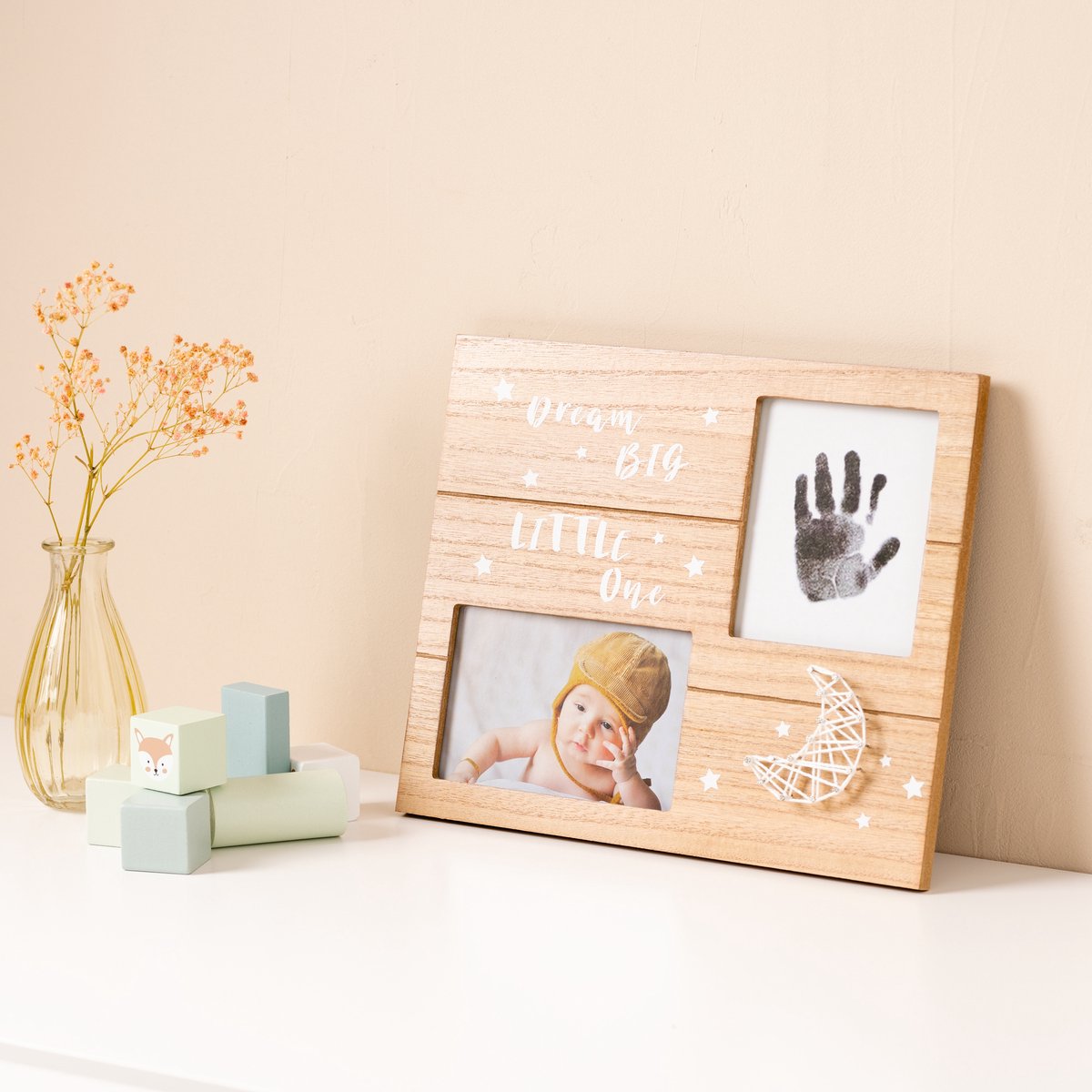 Baby handafdruk en voetafdruk kit - ingelijste fotokit met 100% clean