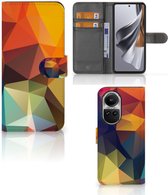 Leuk Hoesje Geschikt voor OPPO Reno10 | 10 Pro Smartphone Cover Polygon Color