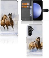 GSM Hoesje Geschikt voor Samsung Galaxy S23 FE Wallet Book Case Paarden