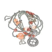 Bracelet à breloques Behave couleur argent avec perles orange 16 cm