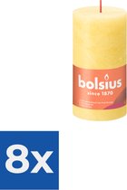 Bolsius Stompkaars Rustiek 13X6-8 Cm Sunny Yellow - Voordeelverpakking 8 stuks