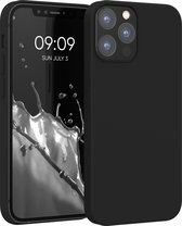 kwmobile telefoonhoesje geschikt voor Apple iPhone 12 / iPhone 12 Pro - Hoesje met siliconen coating - Smartphone case in mat zwart
