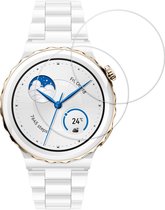 kwmobile 2x smartwatch screenprotectors geschikt voor Huawei Watch GT 3 Pro (43mm) - Gehard glas - Horloge glas bescherming - Smartwatch bescherming