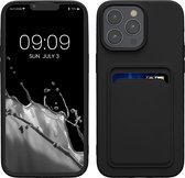 kwmobile telefoonhoesje geschikt voor iPhone 15 Pro Max - Hoesje met pasjeshouder - TPU case in zwart