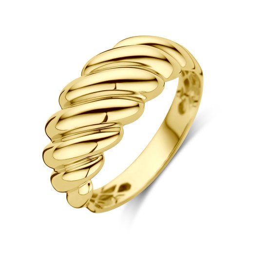 YO&NO - Ring - Goud - Aanschuifring - Gedraaid - 8.5mm - Sieraden Vrouw - 585 goud