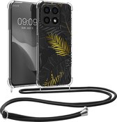 kwmobile telefoonhoesje geschikt voor HONOR X8a - Hoesje met telefoonkoord - Back cover voor smartphone - Case in goud / grijs / transparant