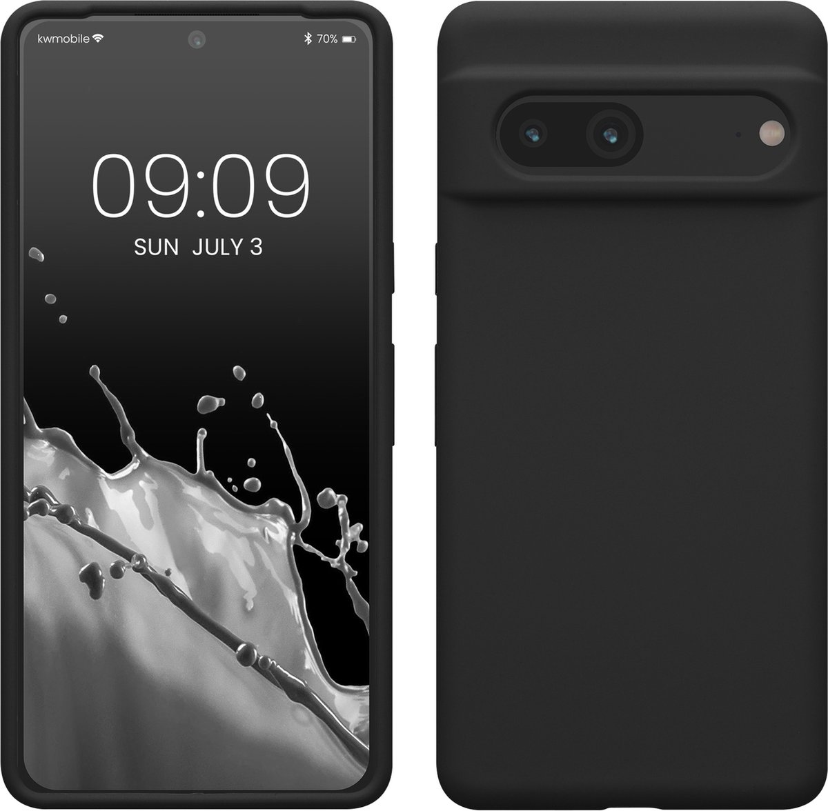kwmobile telefoonhoesje geschikt voor Google Pixel 7 - Hoesje met siliconen coating - Smartphone case in mat zwart