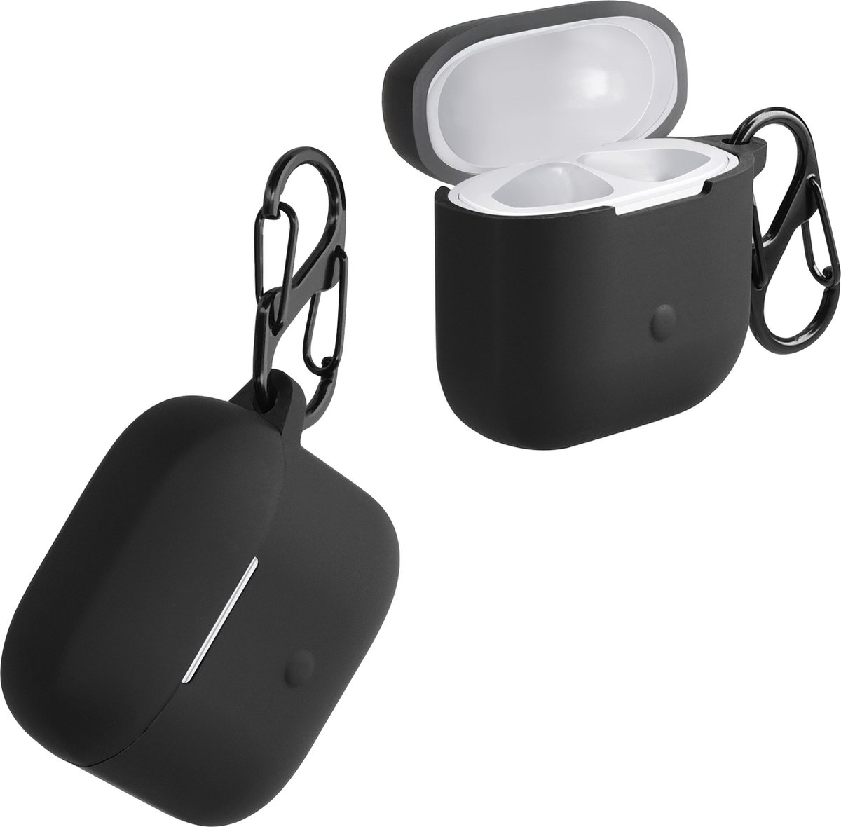 kwmobile cover voor oordopjes case - geschikt voor Xiaomi Redmi Buds 3 - Trendy beschermhoes draadloze oordopjes in zwart