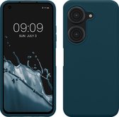 kwmobile telefoonhoesje geschikt voor ASUS Zenfone 9 (2022) - Hoesje met siliconen coating - Smartphone case in mat petrol