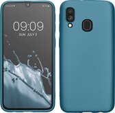 kwmobile telefoonhoesje geschikt voor Samsung Galaxy A40 - Hoesje voor smartphone - Back cover in Metallic carabisch blauw