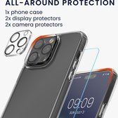 kwmobile set telefoonhoesje en screenprotectors - Geschikt voor Apple iPhone 14 Pro Max - Kunststof back cover - 2x screenprotector - 2x camera protector