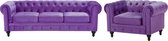 Beliani CHESTERFIELD - Ensemble de canapé - Violet - Velours