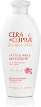 NIEUW: Cera di Cupra - Ricette di Miele - Latte e Miele Detergente - Zachte reiniging melk voor huid- en ogen met Rozenhoningextract en vitamine E- Voor alle, ook tere, huidtypen. Fles 200ml