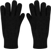 Handschoenen - Zwart | Fleece handschoenen | Thermo handschoenen | Harig / Fluffy Polyacryl | One Size 24,5 x 10 cm | Fashion Favorite