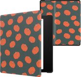 kwmobile hoes geschikt voor Amazon Kindle Oasis 10. Generation - Magnetische sluiting - E reader cover in oranje / groen / lichtgroen - Pompoentjes design
