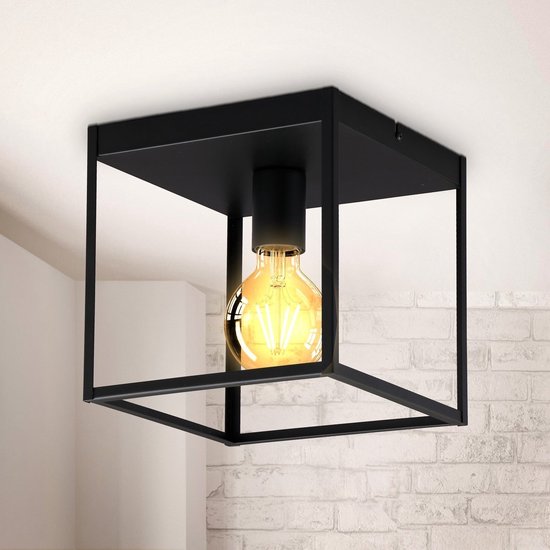 LEDUXA | Plafonnier noir | incl. Source de lumière | décoratif | plafonniers industriels | métaux | Raccord E27 | 4 W | 320lm | 2 400 000