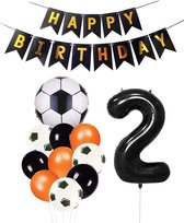 Cijfer Ballon 2 | Snoes Champions Voetbal Plus - Ballonnen Pakket | Oranje en Zwart