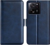 Xiaomi 13T - 13T Pro Hoesje - MobyDefend Luxe Wallet Book Case (Sluiting Zijkant) - Blauw - GSM Hoesje - Telefoonhoesje Geschikt Voor Xiaomi 13T