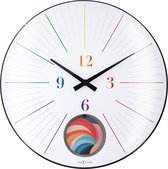 Grote Wandklok 50cm met Bolle Glas Lens - Stil - Pendulum - Meerkleurig - NeXtime 'Duomo 50 Pendulum'